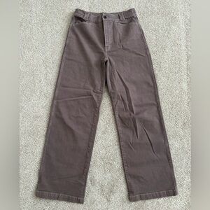 Madewell Emmett Wide Leg Pants in Chalked Fig